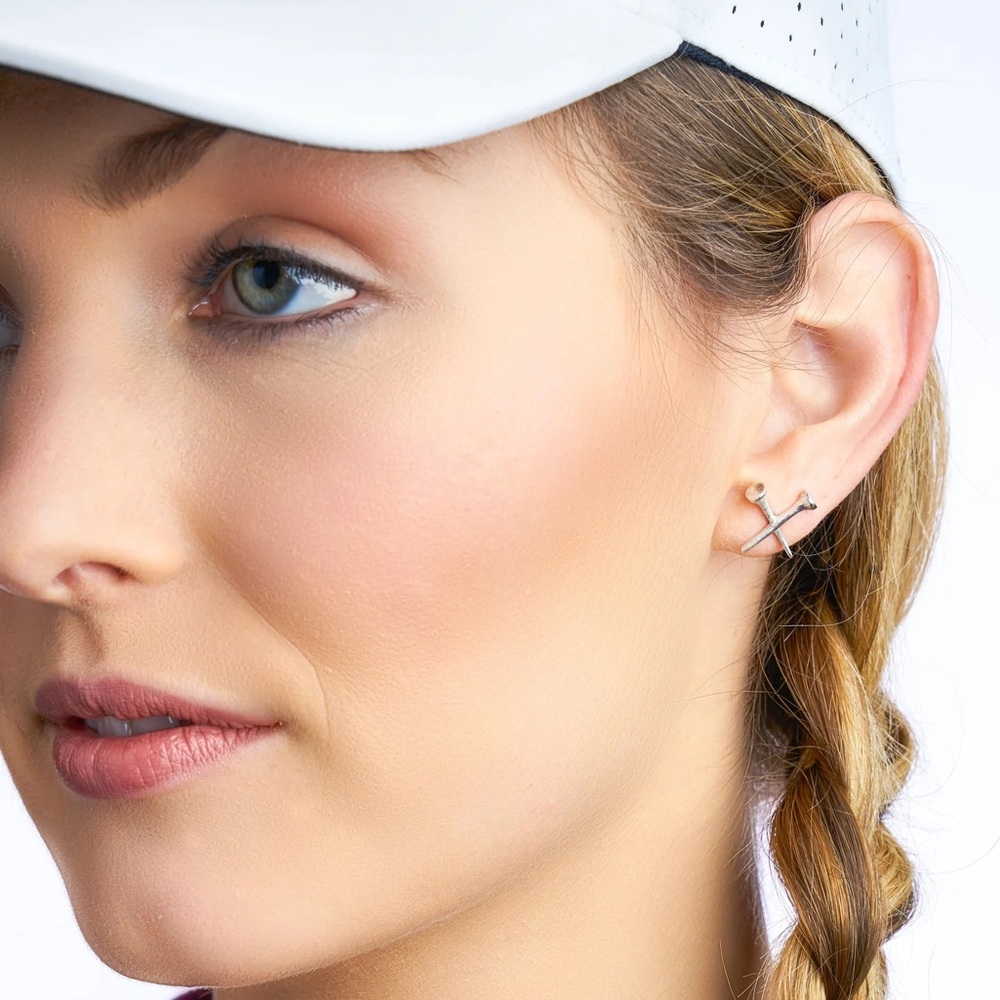 Sterling Silver Golf Tee Earrings (NWT) - Picture 2 of 8